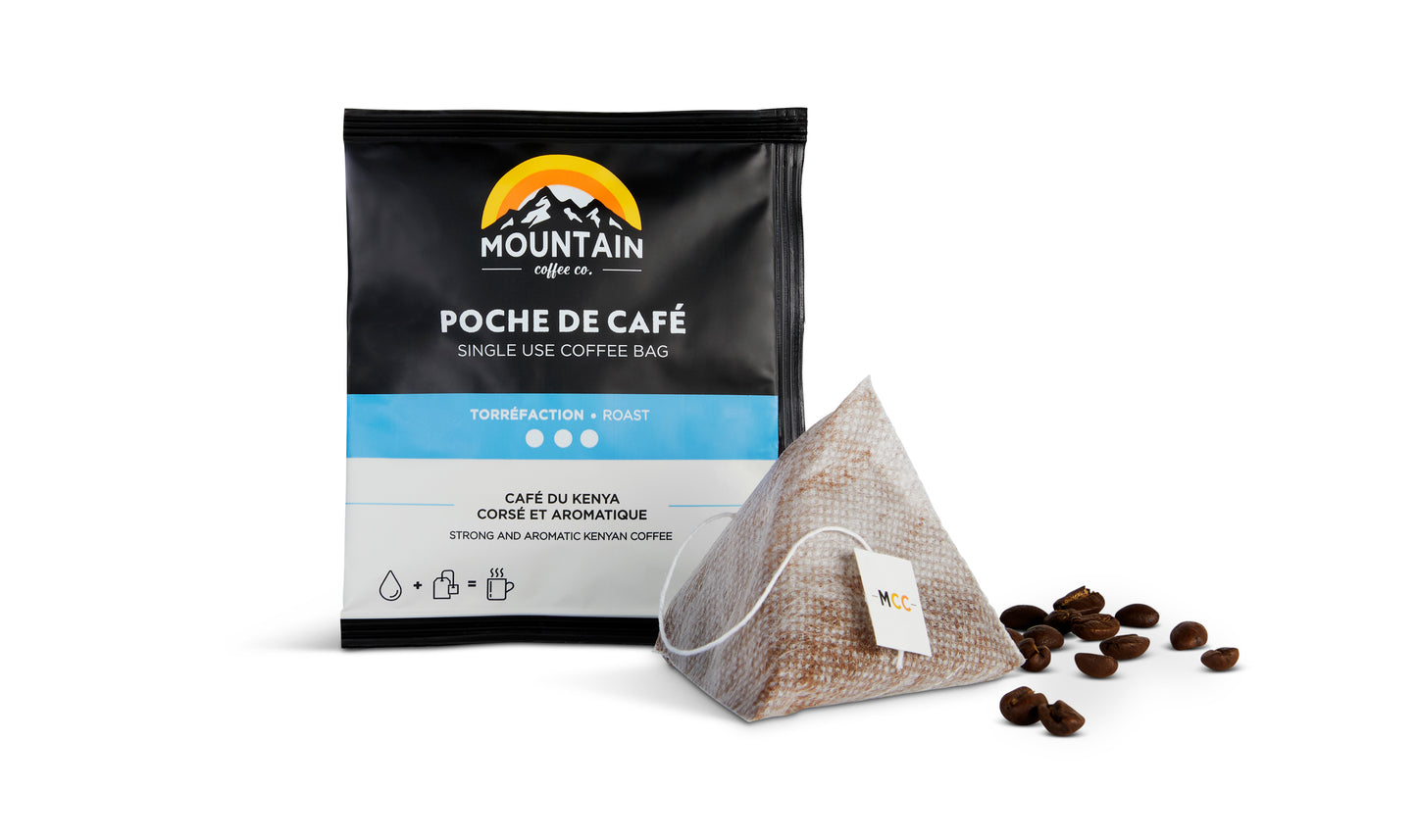 BOX OF 10 SINGLE SERVE COFFEE BAGS - DARK ROAST
